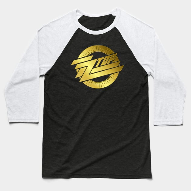 ZZ TOP GOLD Baseball T-Shirt by Mark Fabian